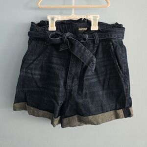 Express Women's Super High Rise Dark Denim Shorts Size 6